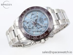 Rolex Daytona 116506 SS OMF Best Edition Ice Blue Crystal Dial on SS Bracelet A7750 (Slim Movement) - Image 6
