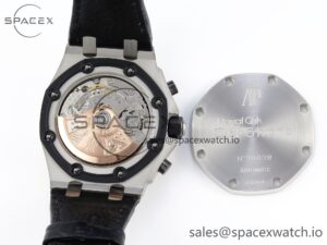 Audermars Piguet Royal Oak Offshore 42mm SS APF 1:1 Best Edition Black Dial White Markers on Black Leather Strap A7750 - Image 18