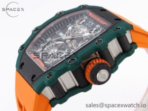 Richard Mille RM21-02 Tourbillon NTPT RMF Best Edition Skeleton Dial on Orange Rubber Strap - Image 7
