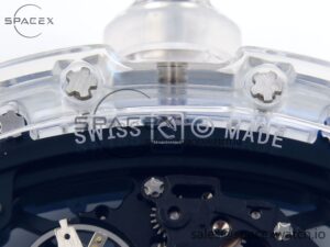 Richard Mille RM035 Transparent RMF Best Edition Skeleton Blue Dial on Translucent Rubber Strap Clone RMUL2 - Image 18