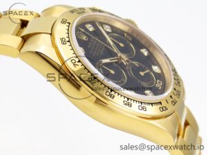 Rolex Daytona 116508 KING 1:1 Best Edition Black Diamonds Dial on YG Bracelet SA4130 - Image 8