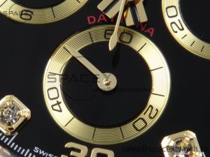 Rolex Daytona 116518 APSF 1:1 Best Edition Black Diamonds Dial on Oysterflex Rubber Strap SH4130 - Image 11