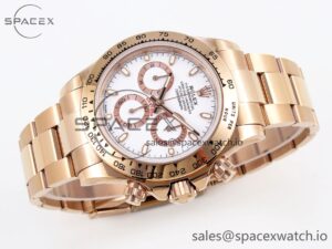 Rolex Daytona 116505 RG OMF Best Edition White Dial on RG Bracelet A7750 (Slim Movement) - Image 6