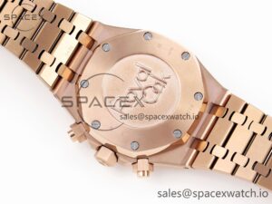 Audermars Piguet Royal Oak Chrono 26331 RG IPF 1:1 Best Edition Blue/RG Dial on RG Bracelet A7750 - Image 17