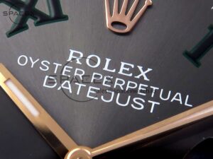 Rolex DateJust 36 SS/RG 126231 VSF 1:1 Best Edition 904L Steel Gray Dial Green Roman Marker on Jubilee Bracelet VS3235 - Image 9