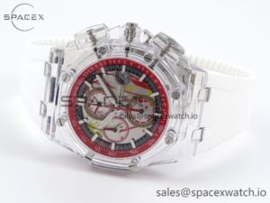 Audermars Piguet Royal Oak Offshore 44mm Transparent APF Best Edition Red Dial on White Rubber Strap A3126 - Image 5
