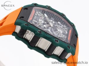Richard Mille RM21-02 Tourbillon NTPT RMF Best Edition Skeleton Dial on Orange Rubber Strap - Image 8