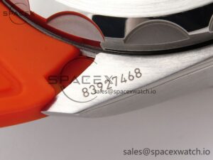 Omega SEAMASTER PLANET OCEAN 6000M ULTRA DEEP 45.5MM SS TF 1:1 BEST EDITION GRAY DIAL ORANGE BEZEL ON RUBBER STRAP A2824 - Image 23