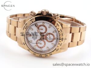 Rolex Daytona 116505 RG OMF Best Edition White Dial on RG Bracelet A7750 (Slim Movement) - Image 5