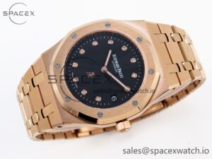 Audermars Piguet Royal Oak 39mm 15202 RG IPF 1:1 Best Edition Black Diamonds Dial on RG Bracelet A2121 - Image 6