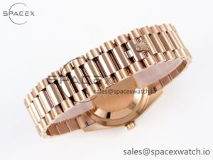 Rolex DayDate 36mm RG/RG Pres Dia Green Dial RAF A2834 - Image 14
