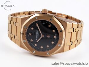 Audermars Piguet Royal Oak 39mm 15202 RG IPF 1:1 Best Edition Black Diamonds Dial on RG Bracelet A2121 - Image 5
