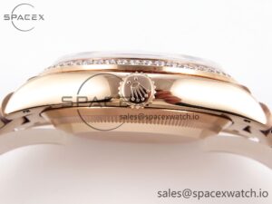Rolex DayDate 36mm RG/RG Pres Dia Green Dial RAF A2834 - Image 13