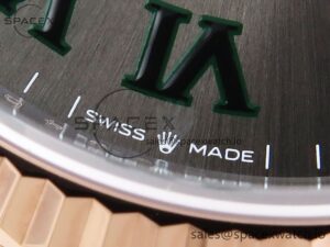 Rolex DateJust 36 SS/RG 126231 VSF 1:1 Best Edition 904L Steel Gray Dial Green Roman Marker on Jubilee Bracelet VS3235 - Image 12