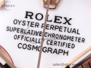 Rolex Daytona 116505 RG OMF Best Edition White Dial on RG Bracelet A7750 (Slim Movement) - Image 9