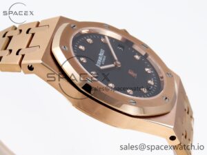 Audermars Piguet Royal Oak 39mm 15202 RG IPF 1:1 Best Edition Black Diamonds Dial on RG Bracelet A2121 - Image 8