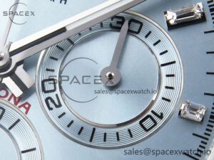 Rolex Daytona 116506 SS OMF Best Edition Ice Blue Crystal Dial on SS Bracelet A7750 (Slim Movement) - Image 10