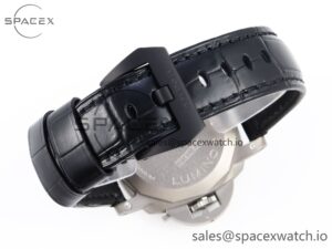 Panerai PAM1279 X LUMINOR GMT 42MM TITANIUM VSF 1:1 BEST EDITION BLUE DIAL ON BLACK LEATHER STRAP P.9011 SUPER CLONE - Image 16