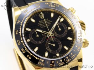 Rolex Daytona 116518 APSF 1:1 Best Edition Black Dial on Oysterflex Rubber Strap SH4130 - Image 3