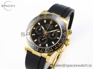 Rolex Daytona 116518 APSF 1:1 Best Edition Black Dial on Oysterflex Rubber Strap SH4130 - Image 4