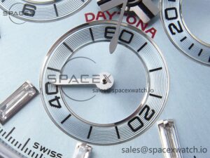 Rolex Daytona 116506 SS OMF Best Edition Ice Blue Crystal Dial on SS Bracelet A7750 (Slim Movement) - Image 11