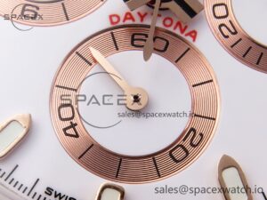 Rolex Daytona 116505 RG OMF Best Edition White Dial on RG Bracelet A7750 (Slim Movement) - Image 11