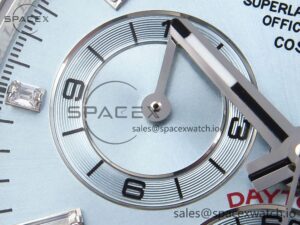 Rolex Daytona 116506 SS OMF Best Edition Ice Blue Crystal Dial on SS Bracelet A7750 (Slim Movement) - Image 13