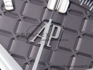 Audermars Piguet Royal Oak Offshore 44mm SS Black Ceramic Bezel APF 1:1 Best Edition Gray/Blue Dial on Gray Rubber Strap A4401 - Image 9