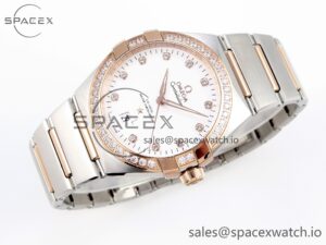 Omega Constellation 39mm SS/RG Diamonds Bezel ASWF 1:1 Best Edition White Diamonds Dial on SS/RG Bracelet A8800 - Image 6