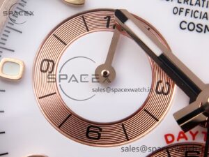 Rolex Daytona 116505 RG OMF Best Edition White Dial on RG Bracelet A7750 (Slim Movement) - Image 13