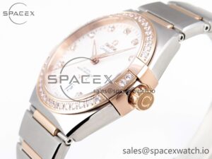Omega Constellation 39mm SS/RG Diamonds Bezel ASWF 1:1 Best Edition White Diamonds Dial on SS/RG Bracelet A8800 - Image 7