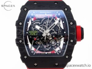 Richard Mille RM035 BLACK CARBON SONIC BEST EDITION SKELETON DIAL ON RED RUBBER STRAP CLONE RMUL2 - Image 2