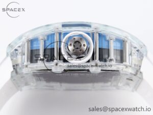 Richard Mille RM035 Transparent RMF Best Edition Skeleton Blue Dial on White Rubber Strap Clone RMUL2 - Image 13