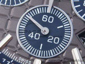 Audermars Piguet Royal Oak Offshore 44mm SS Black Ceramic Bezel APF 1:1 Best Edition Gray/Blue Dial on Gray Rubber Strap A4401 - Image 11