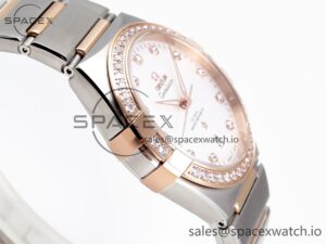 Omega Constellation 39mm SS/RG Diamonds Bezel ASWF 1:1 Best Edition White Diamonds Dial on SS/RG Bracelet A8800 - Image 8