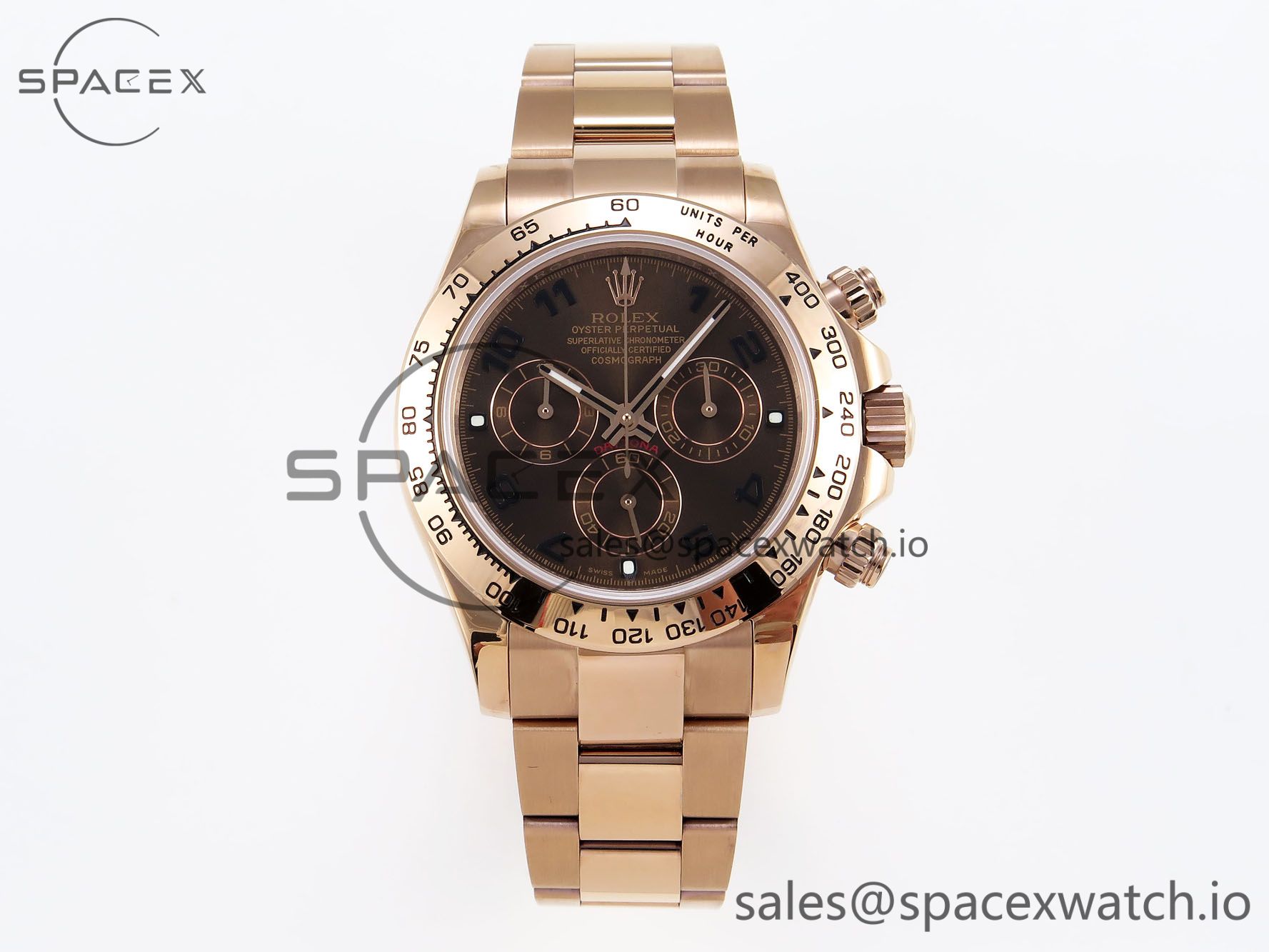 IMG_0091 Rolex Daytona 116505 RG OMF Best Edition Chocolate Dial on RG Bracelet A7750 (Slim Movement) - Image 1