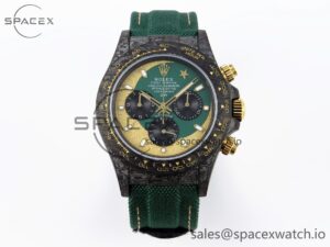 Rolex Daytona DIW Carbon Case and Bezel DIWF Edition Green/YG Dial on Green Nylon Strap A7750