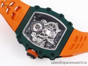 Richard Mille RM21-02 Tourbillon NTPT RMF Best Edition Skeleton Dial on Orange Rubber Strap - Image 17