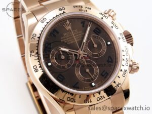 Rolex Daytona 116505 RG OMF Best Edition Chocolate Dial on RG Bracelet A7750 (Slim Movement) - Image 3