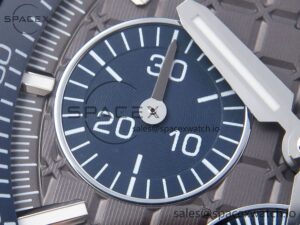 Audermars Piguet Royal Oak Offshore 44mm SS Black Ceramic Bezel APF 1:1 Best Edition Gray/Blue Dial on Gray Rubber Strap A4401 - Image 13