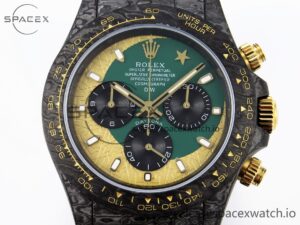 Rolex Daytona DIW Carbon Case and Bezel DIWF Edition Green/YG Dial on Green Nylon Strap A7750 - Image 2