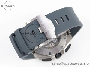 Audermars Piguet Royal Oak Offshore 44mm SS Black Ceramic Bezel APF 1:1 Best Edition Gray/Blue Dial on Gray Rubber Strap A4401 - Image 16