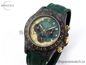 Rolex Daytona DIW Carbon Case and Bezel DIWF Edition Green/YG Dial on Green Nylon Strap A7750 - Image 4