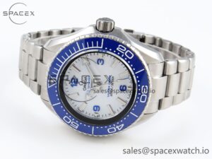 Omega SEAMASTER PLANET OCEAN 6000M ULTRA DEEP 45.5MM SS TF 1:1 BEST EDITION WHITE DIAL BLUE BEZEL ON SS BRACELET A2824 - Image 5