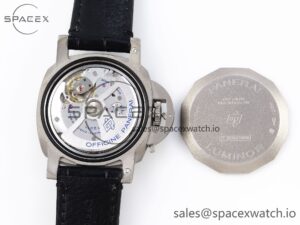 Panerai PAM1279 X LUMINOR GMT 42MM TITANIUM VSF 1:1 BEST EDITION BLUE DIAL ON BLACK LEATHER STRAP P.9011 SUPER CLONE - Image 18