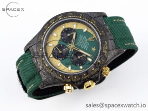 Rolex Daytona DIW Carbon Case and Bezel DIWF Edition Green/YG Dial on Green Nylon Strap A7750 - Image 6