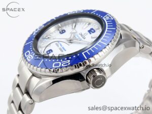 Omega SEAMASTER PLANET OCEAN 6000M ULTRA DEEP 45.5MM SS TF 1:1 BEST EDITION WHITE DIAL BLUE BEZEL ON SS BRACELET A2824 - Image 7