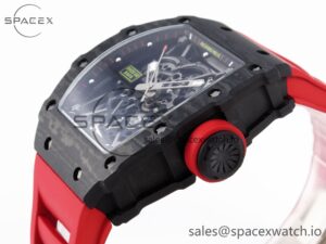 Richard Mille RM035 BLACK CARBON SONIC BEST EDITION SKELETON DIAL ON RED RUBBER STRAP CLONE RMUL2 - Image 7