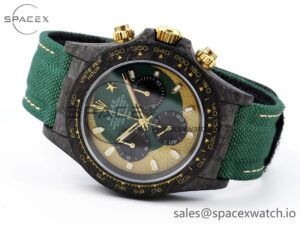 Rolex Daytona DIW Carbon Case and Bezel DIWF Edition Green/YG Dial on Green Nylon Strap A7750 - Image 5