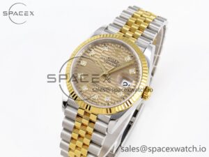 Rolex DateJust 36 SS 126233 VSF 1:1 Best Edition 904L Steel YG Textured Dial on Jubilee Bracelet VS3235 - Image 4